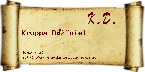 Kruppa Dániel névjegykártya