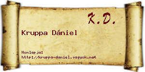 Kruppa Dániel névjegykártya